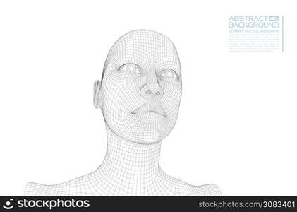 Ai digital brain. Artificial intelligence concept. Human head in robot digital computer interpretation. Wireframe head. Ai digital brain. Artificial intelligence concept. Human head in robot digital computer interpretation.head concept.