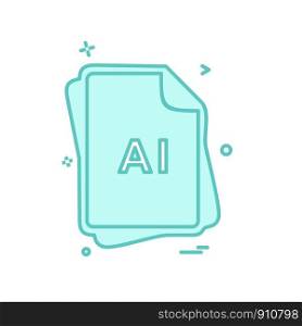 AI file type icon design vector