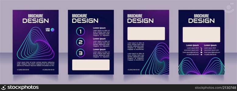 AI innovative trend blank brochure design. Template set with copy space for text. Premade corporate reports collection. Editable 4 paper pages. Bebas Neue, Audiowide, Roboto Light fonts used. AI innovative trend blank brochure design