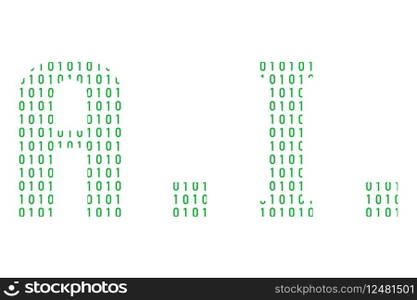AI or artificial intelligence text written in binary code vector