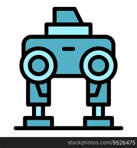 Ai robot icon outline vector. Android child. Future mascot color flat. Ai robot icon vector flat