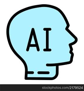 Ai robot icon outline vector. Artificial brain. Digital circuit. Ai robot icon outline vector. Artificial brain