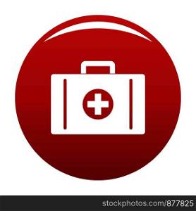 Aid kit icon. Simple illustration of aid kit vector icon for any design red. Aid kit icon vector red