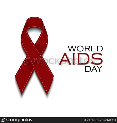 Aids Awareness Red Ribbon. World Aids Day concept
