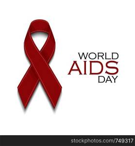 Aids Awareness Red Ribbon. World Aids Day concept