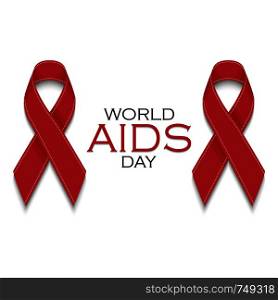 Aids Awareness Red Ribbons. World Aids Day concept