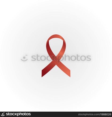 AIDS icon in red in the form of a ribbon. World AIDS Day, December 1. Logotype.