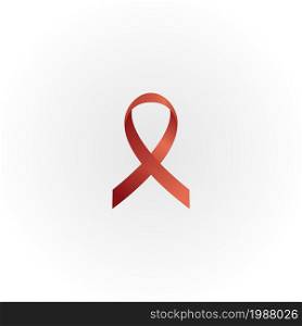 AIDS icon in red in the form of a ribbon. World AIDS Day, December 1. Logotype.