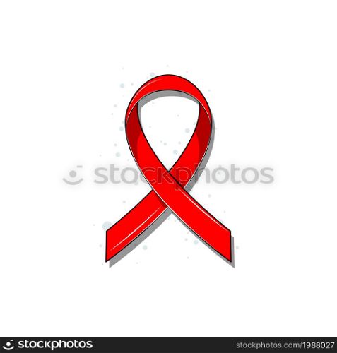 AIDS icon red icon in red color in the form of a ribbon. World AIDS Day, December 1.