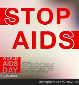 AIDS ribbon poster. World Aids Day poster. Stop Aids. Vector illustration