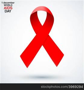 AIDS ribbon symbol. World Aids Day. Red ribbon symbol. Vector illustration