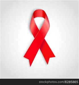 AIDS Vector illustration AIDS awareness red ribbon on white background. awareness red ribbon on white background.