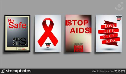 AIDS World Day typography design for the cover, flyer, poster, brochure, card or other printing products. Vector illustration.. AIDS World Day typography design for the cover, flyer, poster, brochure, card or other printing products. Vector illustration