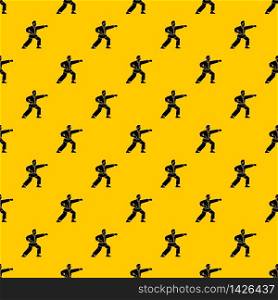 Aikido fighter pattern seamless vector repeat geometric yellow for any design. Aikido fighter pattern vector