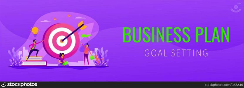 Aim achievement. Business motivation. Finance target. Solution searching. Goals and objectives, business grow, business plan, goal setting concept. Header or footer banner template with copy space.. Goals web banner concept