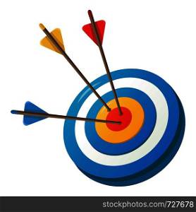 Aim arrow icon. Cartoon illustration of aim arrow vector icon for web. Aim arrow icon, cartoon style