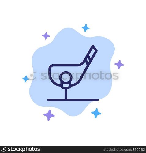Aim, Ball, Club, Golf, Shot Blue Icon on Abstract Cloud Background