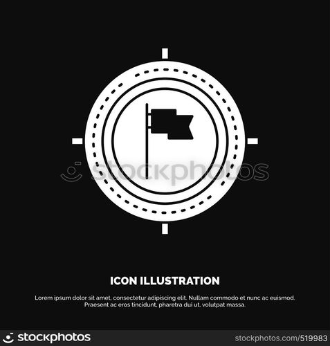 Aim, business, deadline, flag, focus Icon. glyph vector symbol for UI and UX, website or mobile application. Vector EPS10 Abstract Template background