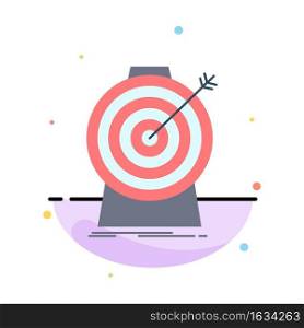 Aim, focus, goal, target, targeting Flat Color Icon Vector