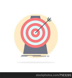 Aim, focus, goal, target, targeting Flat Color Icon Vector