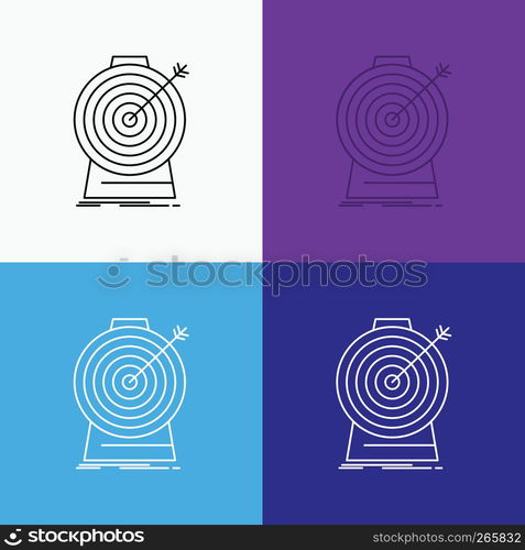 Aim, focus, goal, target, targeting Icon Over Various Background. Line style design, designed for web and app. Eps 10 vector illustration