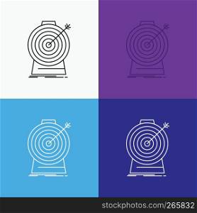 Aim, focus, goal, target, targeting Icon Over Various Background. Line style design, designed for web and app. Eps 10 vector illustration