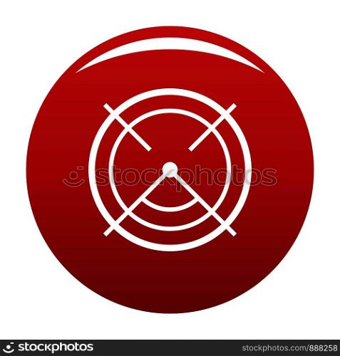 Aim radar icon. Simple illustration of aim radar vector icon for any design red. Aim radar icon vector red