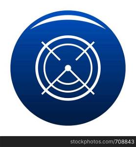 Aim radar icon vector blue circle isolated on white background . Aim radar icon blue vector