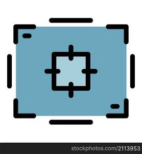 Aim record frame icon. Outline aim record frame vector icon color flat isolated. Aim record frame icon color outline vector