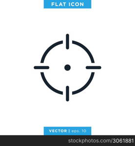 Aim, Target Icon Vector Design Template