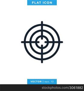 Aim, Target Icon Vector Design Template