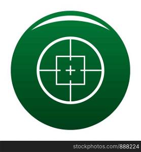 Aiming device icon. Simple illustration of aiming device vector icon for any design green. Aiming device icon vector green