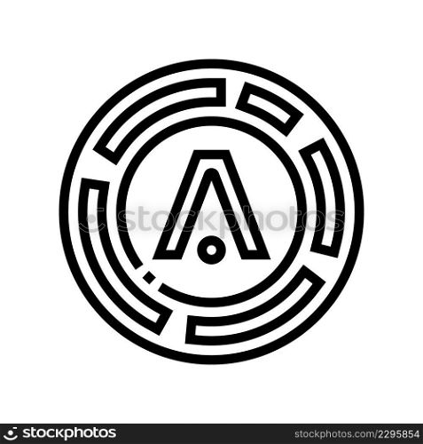 aion cryptocurrency line icon vector. aion cryptocurrency sign. isolated contour symbol black illustration. aion cryptocurrency line icon vector illustration