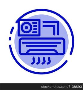 Air, Air-condition, Ac, Room Blue Dotted Line Line Icon