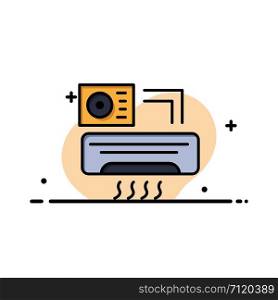 Air, Air-condition, Ac, Room Business Flat Line Filled Icon Vector Banner Template