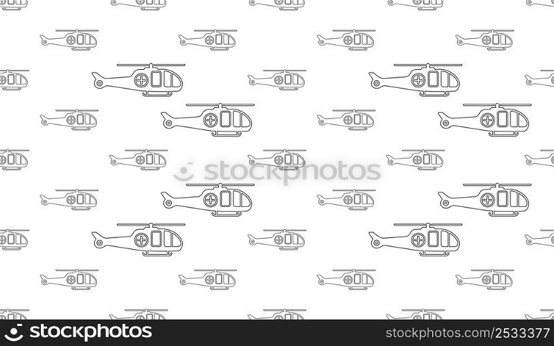 Air Ambulance Helicopter Icon Seamless Pattern, Air Ambulance Icon Vector Art Illustration