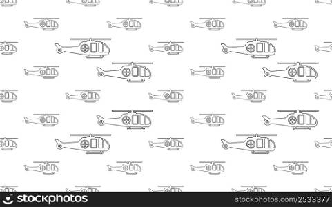 Air Ambulance Helicopter Icon Seamless Pattern, Air Ambulance Icon Vector Art Illustration