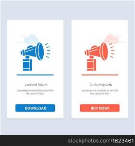 Air, Attribute, Can, Fan, Horn  Blue and Red Download and Buy Now web Widget Card Template