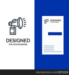 Air, Attribute, Can, Fan, Horn Grey Logo Design and Business Card Template