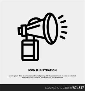 Air, Attribute, Can, Fan, Horn Line Icon Vector