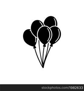 Air Balloon, Bunch of Balloons. Flat Vector Icon illustration. Simple black symbol on white background. Air Balloon, Bunch of Balloons sign design template for web and mobile UI element. Air Balloon, Bunch of Balloons Flat Vector Icon