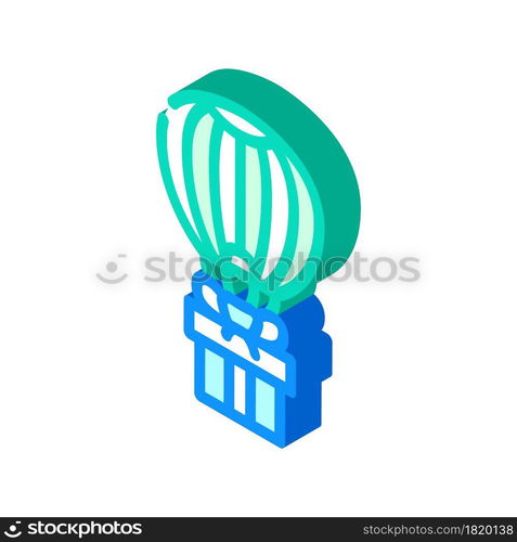 air balloon flying gift isometric icon vector. air balloon flying gift sign. isolated symbol illustration. air balloon flying gift isometric icon vector illustration