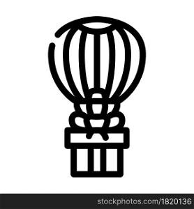 air balloon flying gift line icon vector. air balloon flying gift sign. isolated contour symbol black illustration. air balloon flying gift line icon vector illustration