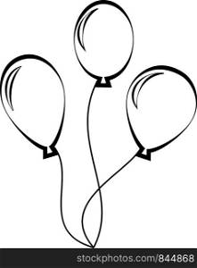 Air Balloon Icon, Calligraphic Design Vector Art Illustration