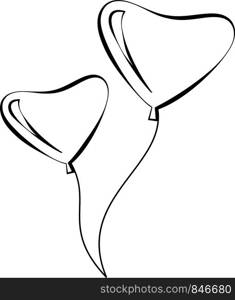 Air Balloon Icon, Calligraphic Design Vector Art Illustration