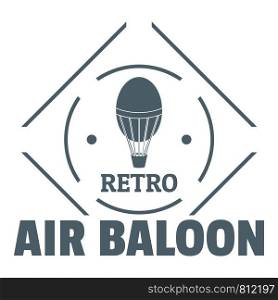 Air balloon logo. Simple illustration of air balloon vector logo for web. Air balloon logo, simple gray style