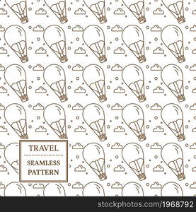 Air balloon seamless pattern. Thin line icon. Vector.