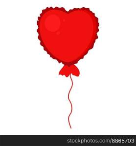 Air beautiful red heart balloon. Vector EPS10. Air beautiful red heart balloon
