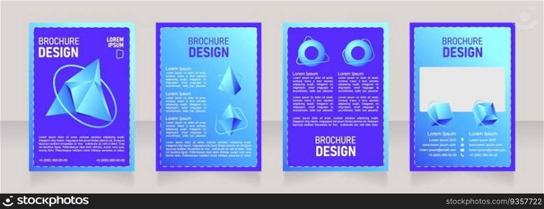 Air blank brochure design. Template set with copy space for text. Premade corporate reports collection. Editable 4 paper pages. Bahnschrift SemiLight, Bold SemiCondensed, Arial Regular fonts used. Air blank brochure design