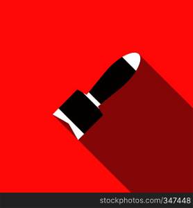 Air bomb icon in flat style on a red background. Air bomb icon, flat style